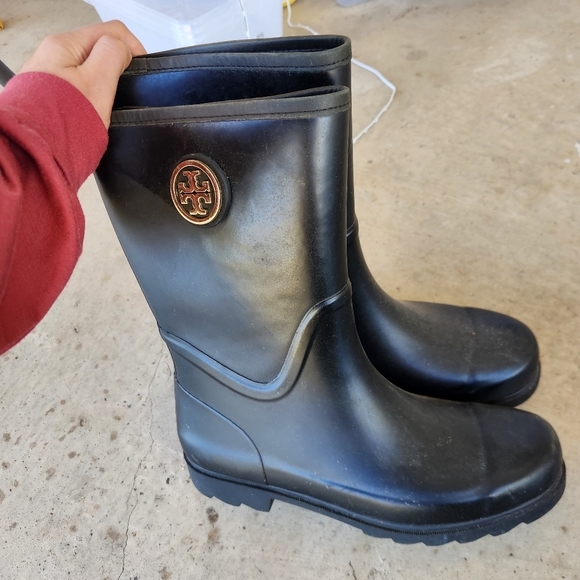 Tory Burch Shoes - Tory Burch Size 11 11m Black Rain Boots